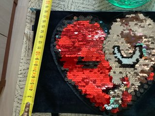 Bolso niña corazón lentejuelas rojo y negro