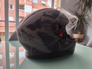 Chaqueta Moto,Invierno Negra S y casco integral  S