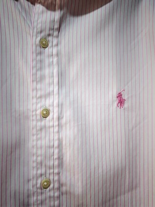 Camisa Polo Ralph Lauren Rayas Rosas Talla M