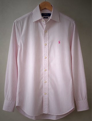 Camisa Polo Ralph Lauren Rayas Rosas Talla M