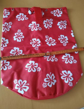 Borsa mare sacca fiori Ibisco rossa