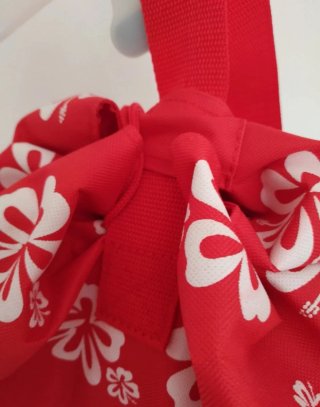 Borsa mare sacca fiori Ibisco rossa
