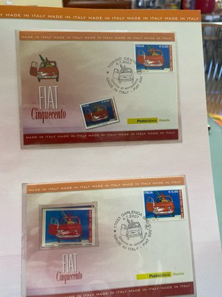 Cartellina Fiat 500 d'epoca