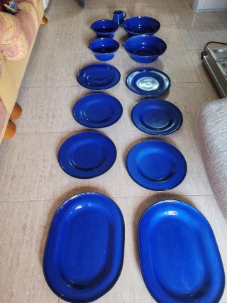 Juego de vajilla azul Ikea