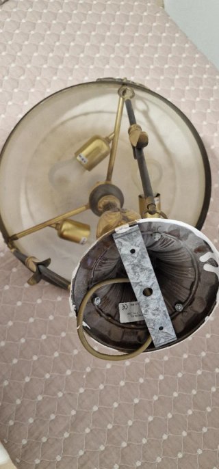 Lámpara de techo vintage Acteon cristal y metal