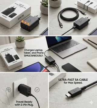 Cargador Samsung 65W  Power Adapter Trio con cable