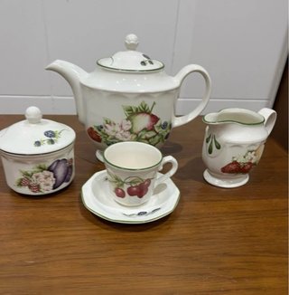 Set Menaje Cocina Cerámica Flores