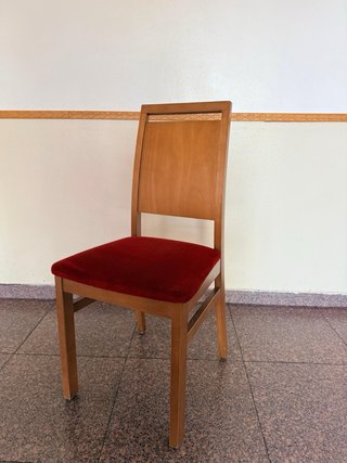 Sillas de comedor madera y terciopelo