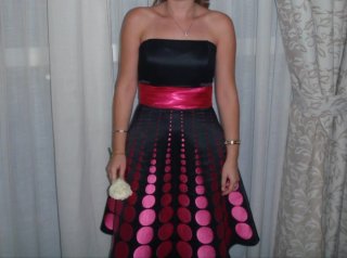 Vestido fiesta Sonia Peña Talla 38 Negro/Rosa