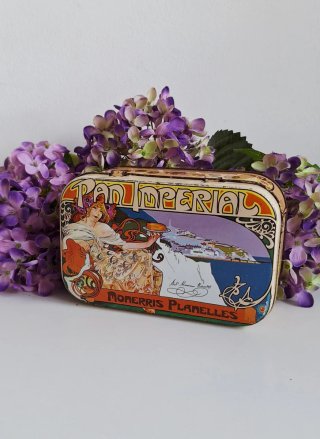 Caja hojalata vintage Art Nouveau