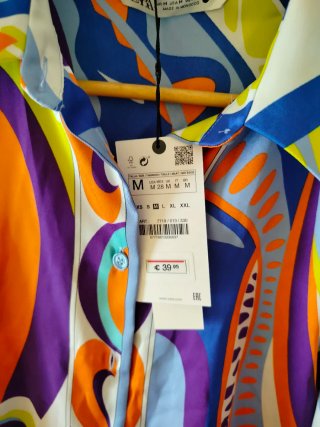 Camisa Zara Satinada Multicolor Talla M
