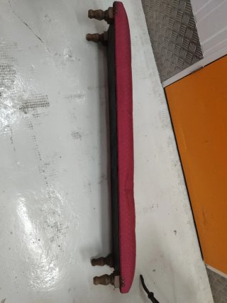 Taburete alargado antiguo madera y tela