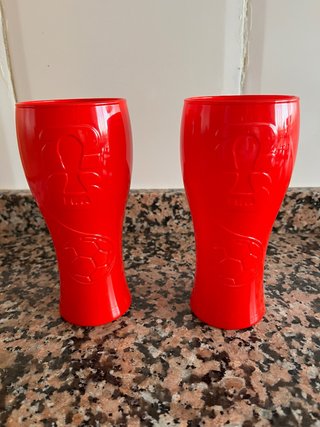2 Vasos Rojos Fútbol Coca-Cola