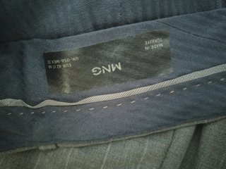 Traje Mango Raya Gris