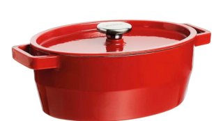 Olla Pyrex Hierro Fundido 5.8L Roja Ovalada 33cm