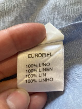 Traje de lino azul claro Cortefiel