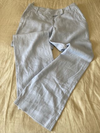 Traje de lino azul claro Cortefiel