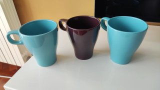 Tazas Ikea Cerámica Azul y Marron (3uds)