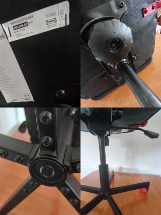 Silla IKEA HUVUDSPELARE Negra/Roja