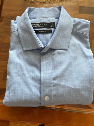 Camicia Primark Uomo Slim Fit Azzurra Taglia M -39