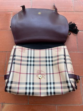 Bolso Burberry Novacheck Piel Burdeos