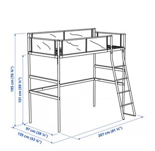 Cama alta aluminio IKEA