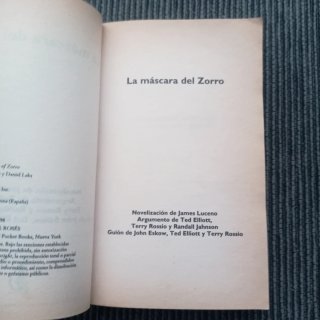 Libro "La máscara del Zorro"