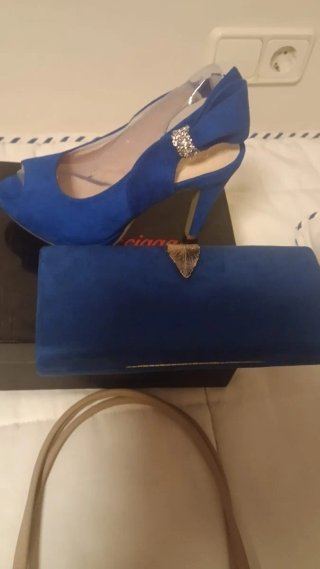 Bolso y Zapatos Azul Talla 37