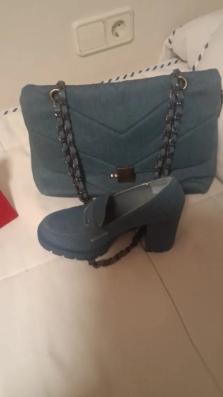 Bolso y Zapatos Talla 37 Azul