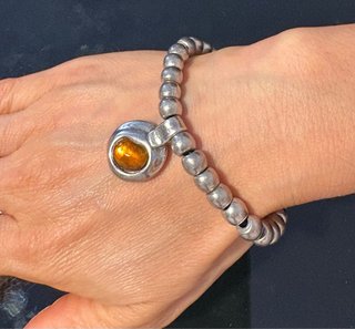 Pulsera Ciclón Plata Ámbar