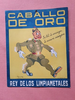 CARTEL LIMPIAMETALES CABALLO DE ORO