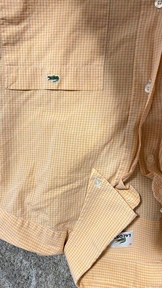 Camisa Lacoste Cuadros Naranja Talla M