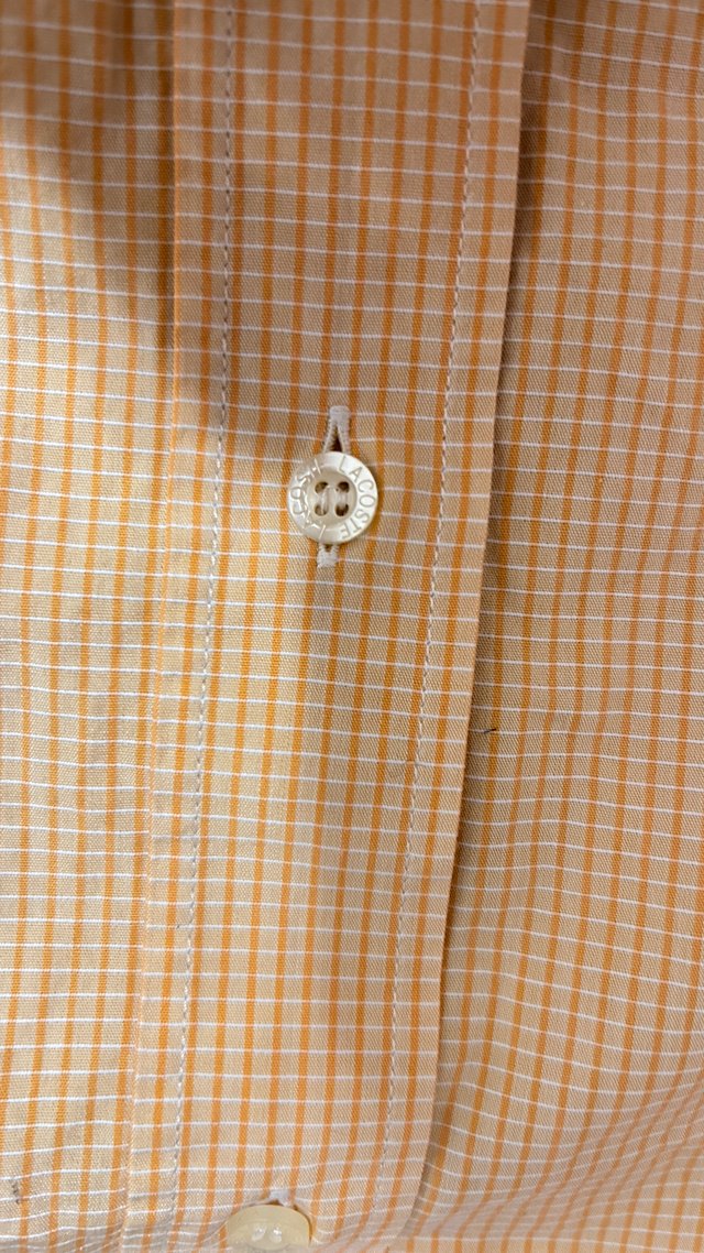 Camisa Lacoste Cuadros Naranja Talla M