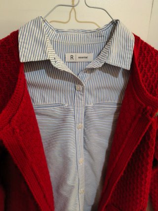 Conjunto camisa e casaco de malha