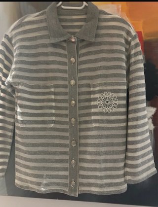 Escada Camisa Vintage 90s Mujer Rayas