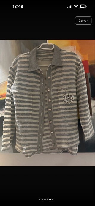 Escada Camisa Vintage 90s Mujer Rayas