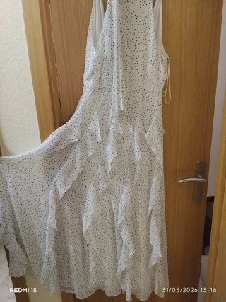 Vestido largo de fiesta lunares