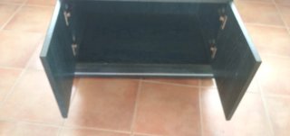 Mueble TV azul y negro