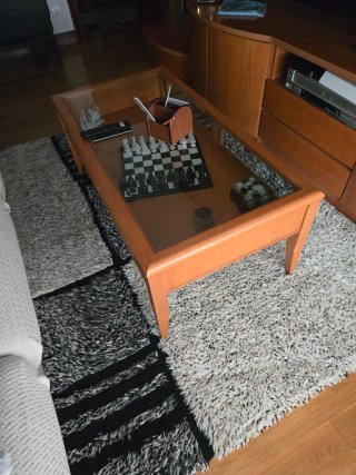 Mesa de centro madera y cristal