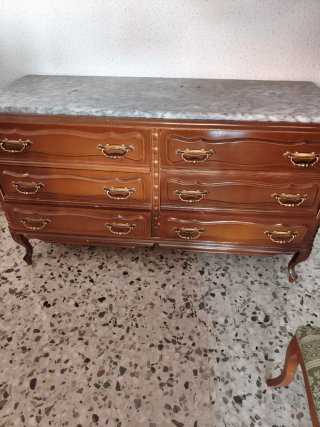 Conjunto de cómoda, 2 mesillas y aparador