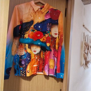 Camisa estampada mujer