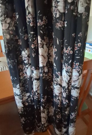 Vestido largo estampado floral manga corta.