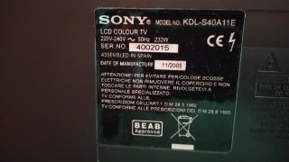 TV COLOR 40" SONY BRAVIA LCD PLATEADO
