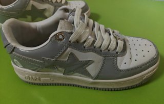 Bapesta grises y blancas