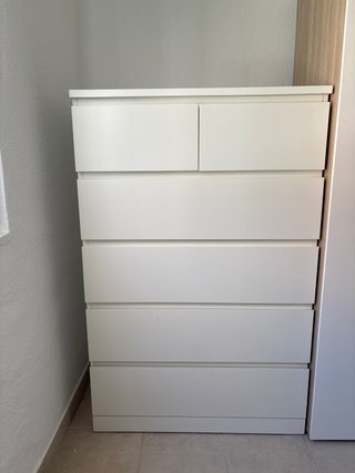 Cómoda MALM 6 cajones blanca 80x123cm