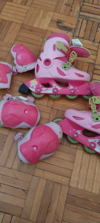 Protecciones Patinaje Oxelo Rosa Niña