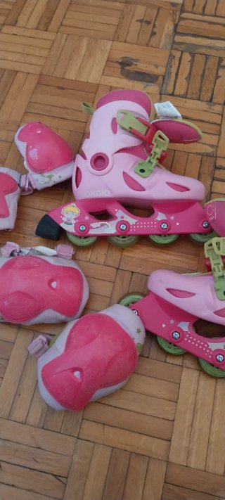 Protecciones Patinaje Oxelo Rosa Niña