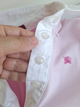 Vestido Polo Burberry Rosa y Blanco