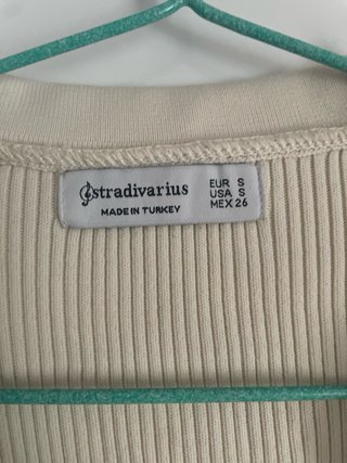 Top Stradivarius Blanco Manga Larga