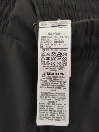 Pantaloni da escursionismo Quechua Taglia L